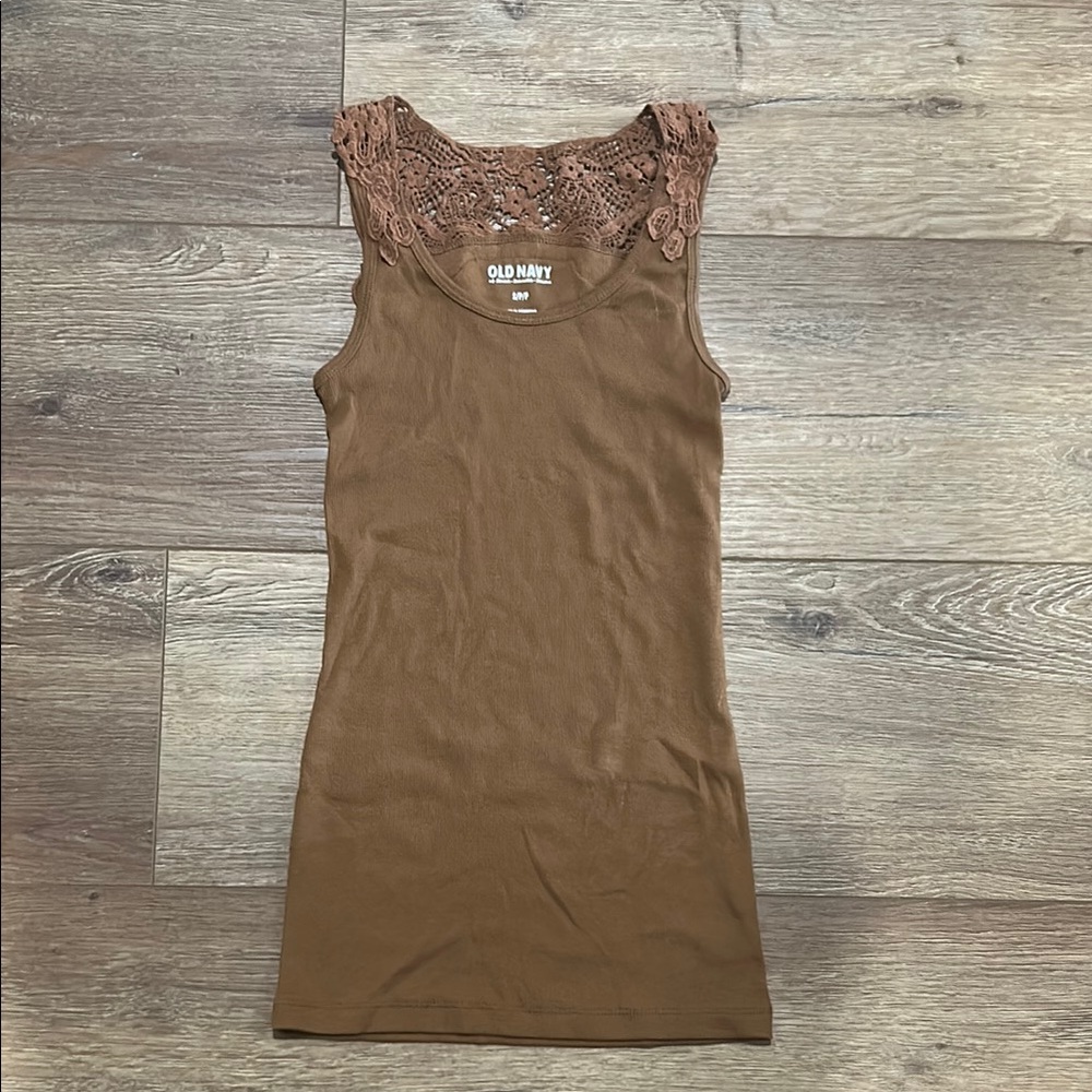 Old Navy Women's Brown Lace Tank Top